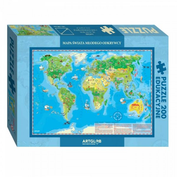 Mapa Świata młodego odkrywcy (200el.) - Sklep Art Puzzle